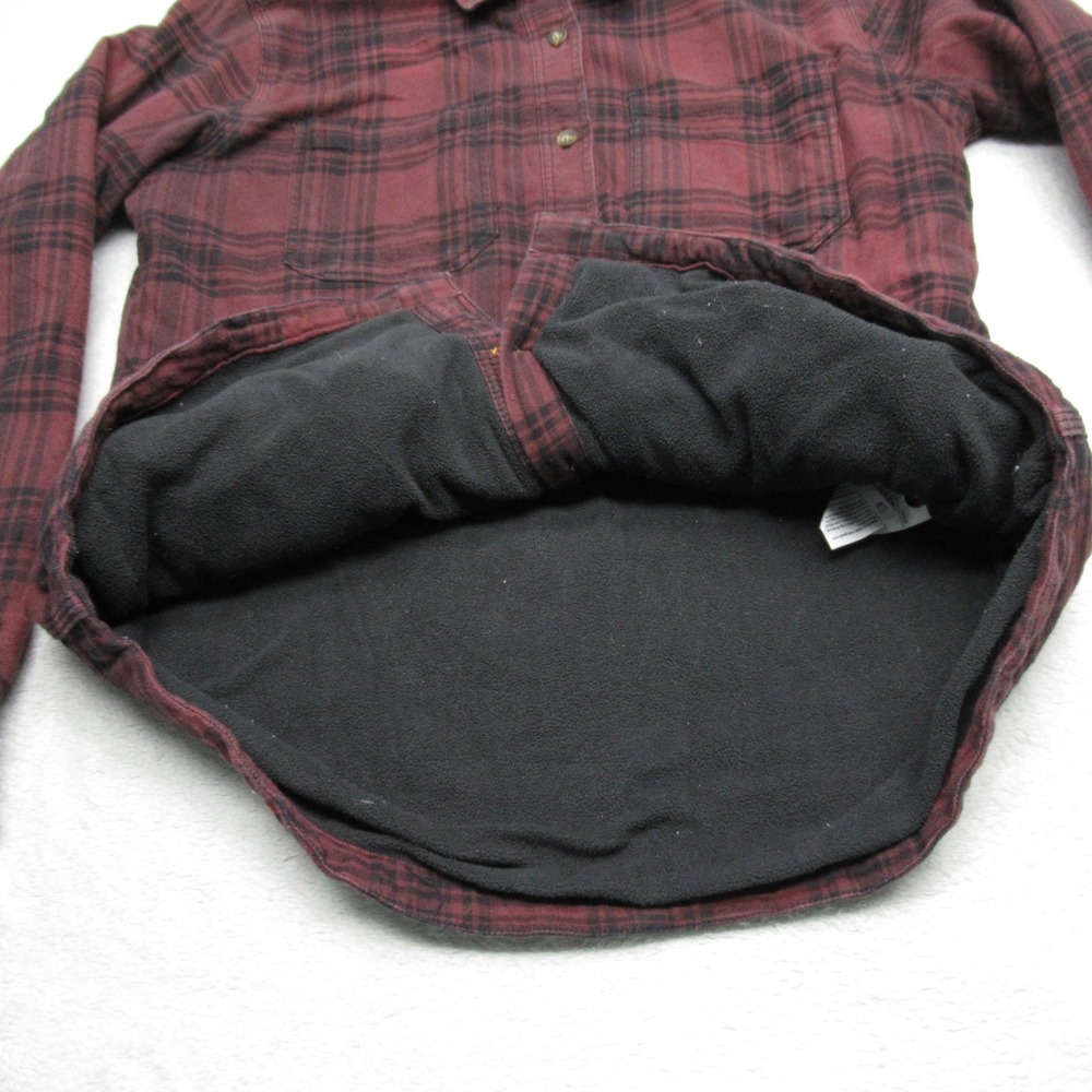 Carhartt Shirt Womens Small Purple Rugged Flex Flannel Fleece Lined Button Up - Picture 10 of 14